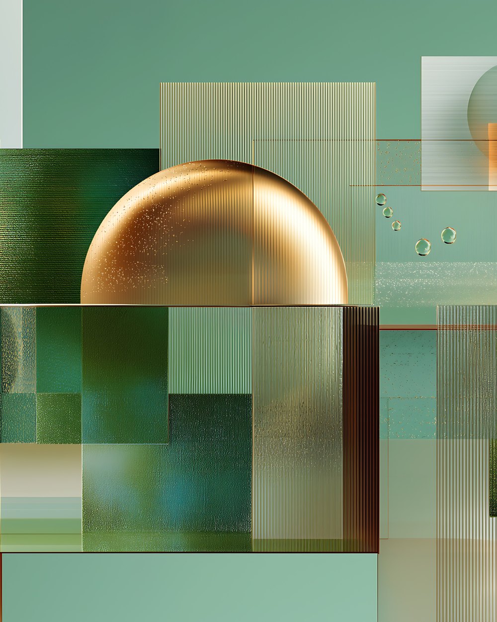 Verres et laiton — collection Formes contemporaines